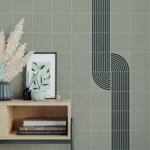 Twister Taupe Stone, Twist & Straight Taupe Stone Graphite Tile