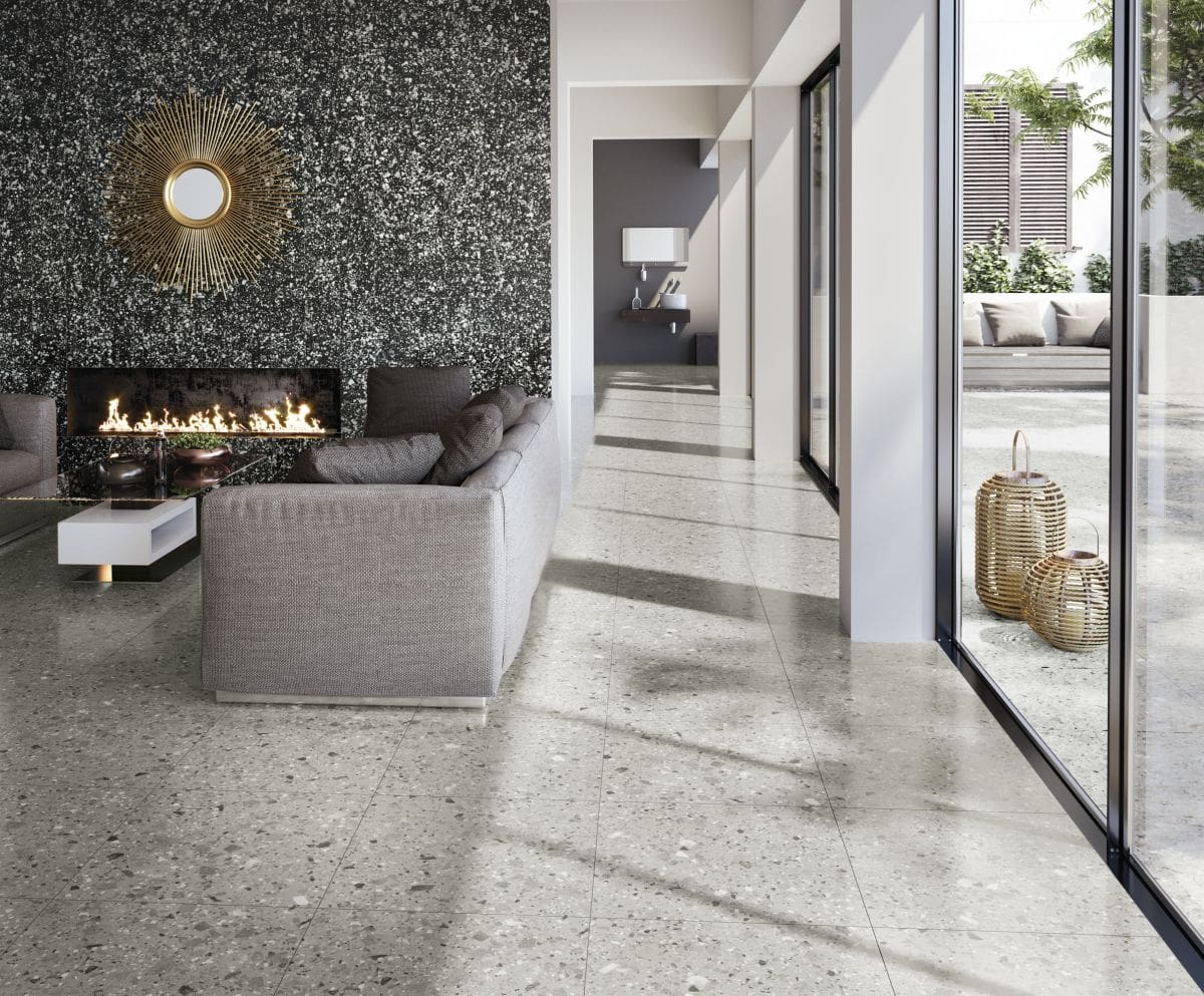 Terrazzo Venice Grey and Graphite Tile