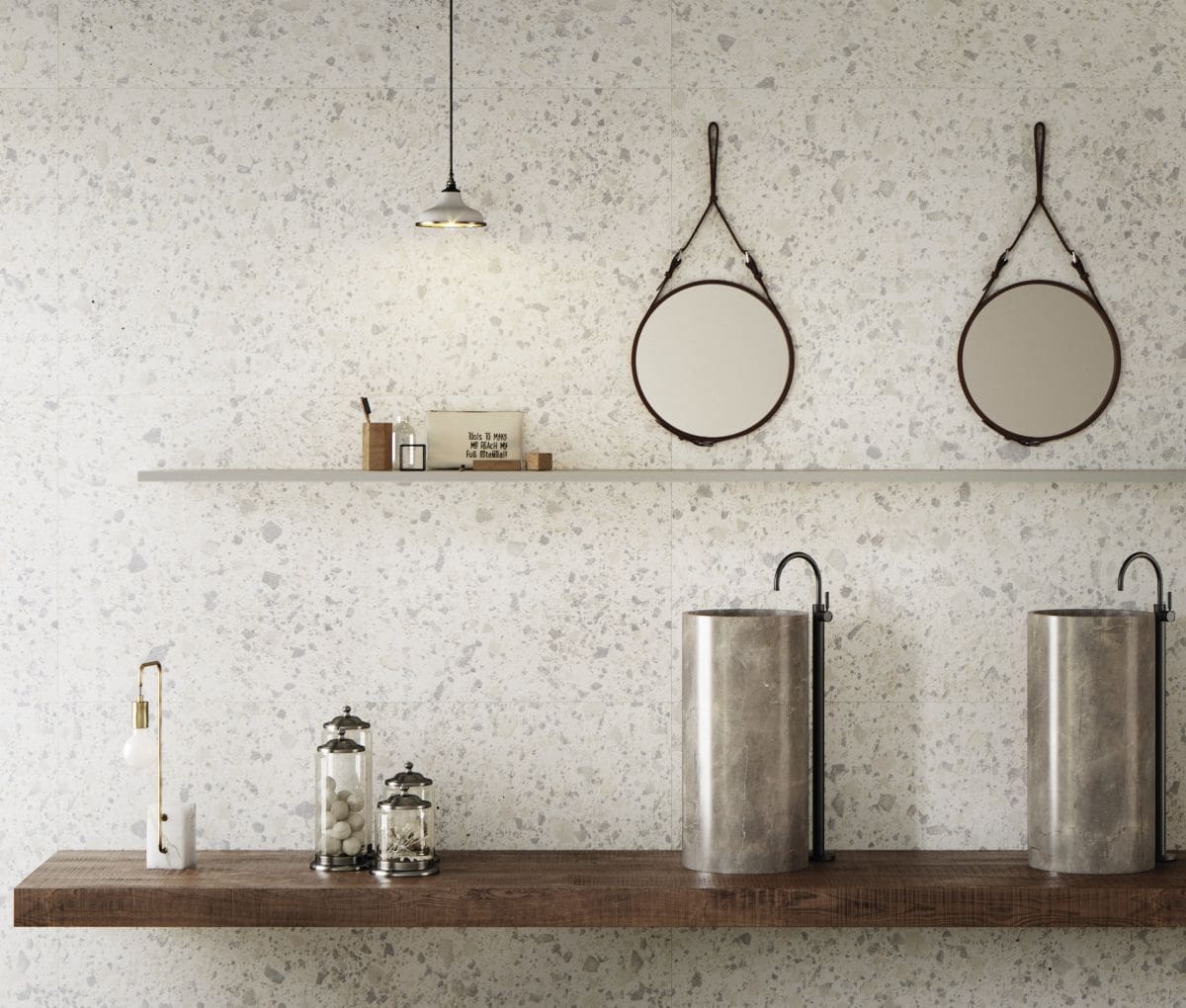 Terrazzo Venice Zinc and beige Tile