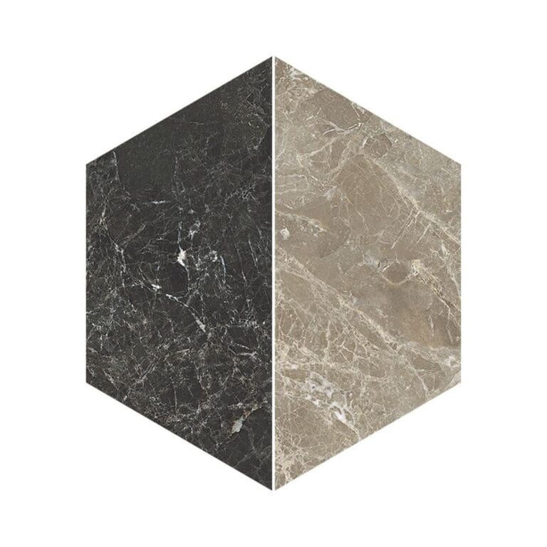 Cosmopolitan Hexagon Nero / Tortora Tile