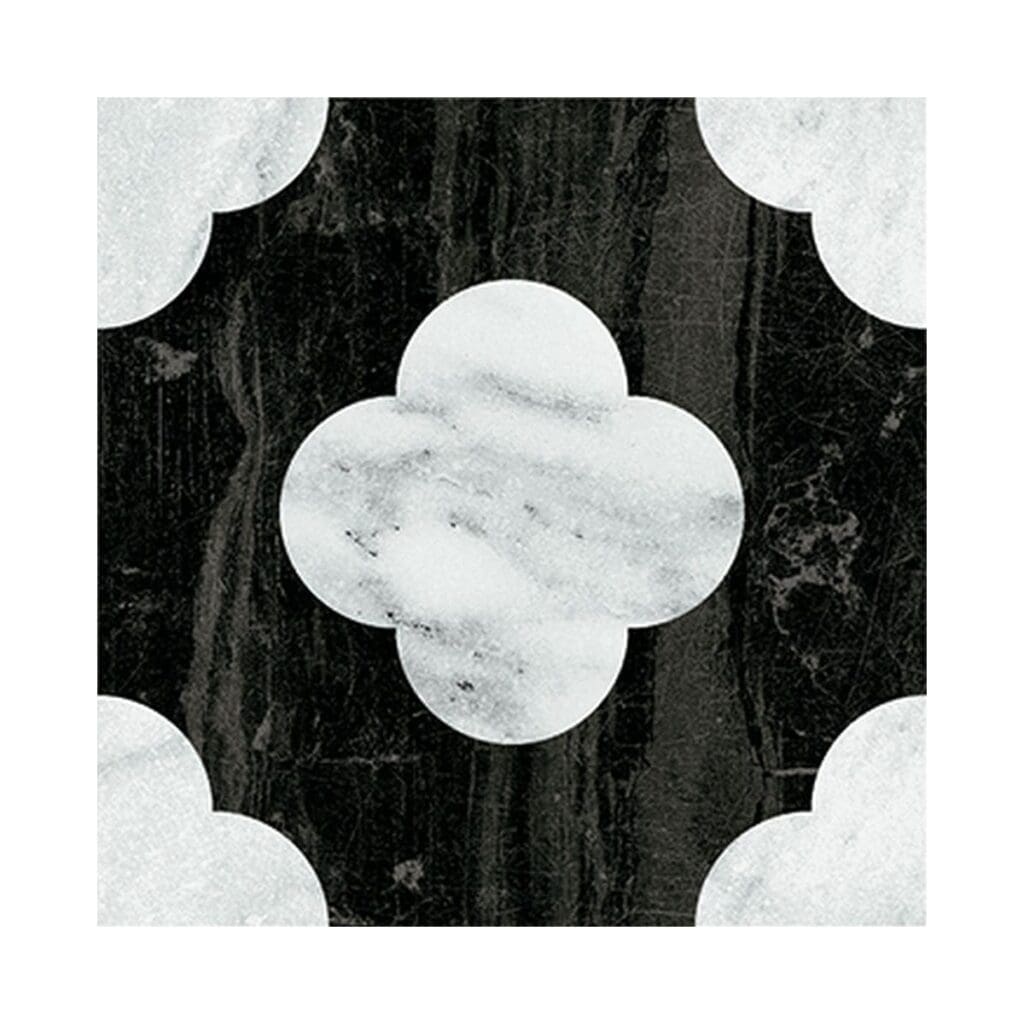 FGO-Flower Black and White Porcelain Tile