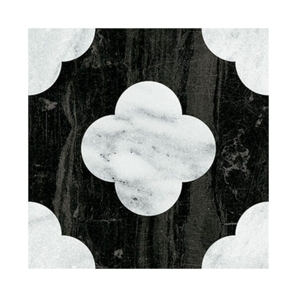 Fargo Flower Black / White Tile