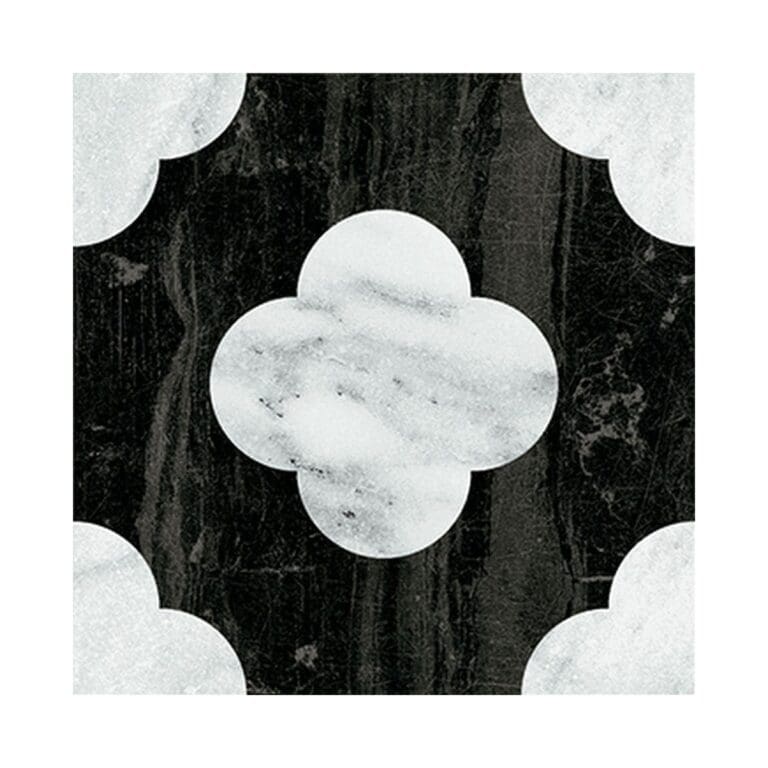 Fargo Flower Black / White Tile