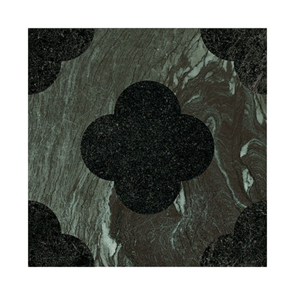 FGO-Flower Green and Black Porcelain Tile