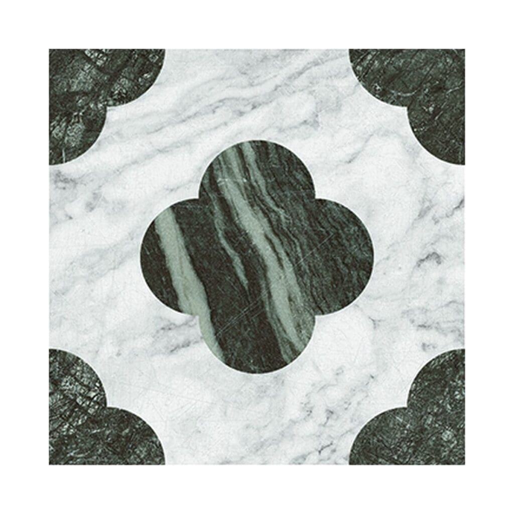 FGO-Flower White and Green Porcelain Tile