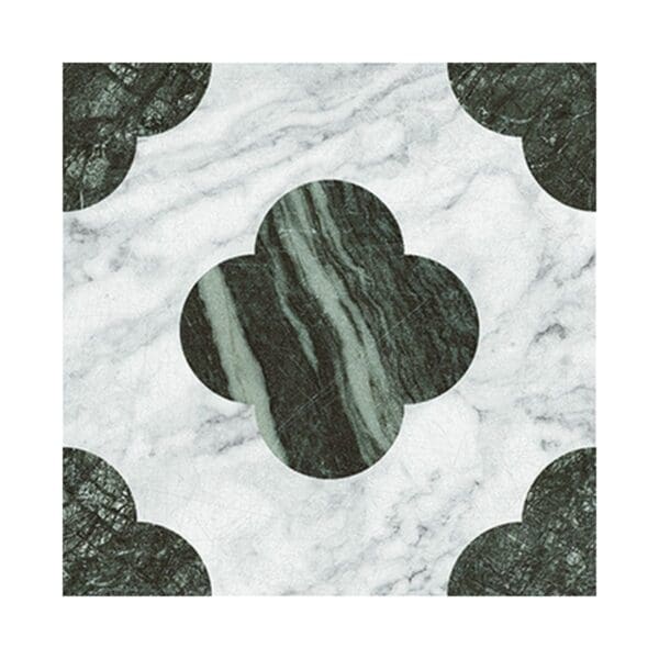 Fargo Flower White / Green Tile