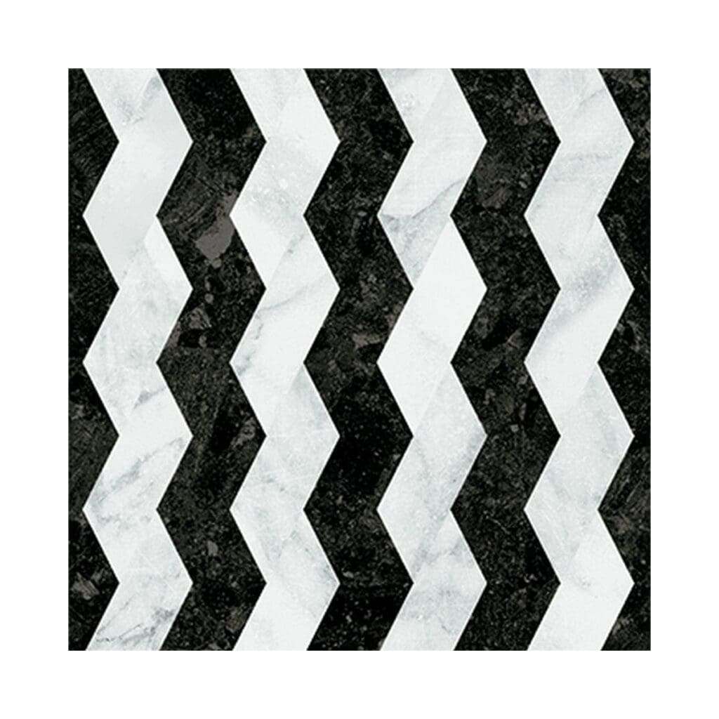 FGO-Ribbon Black and White Porcelain Tile