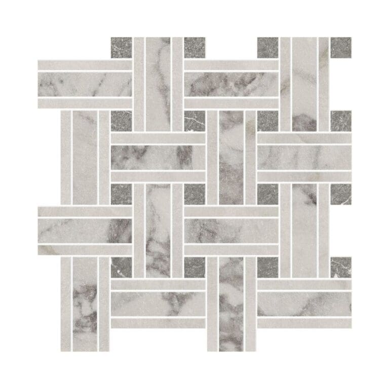 Livingstone Basketweave Arabescato / Bianco / Grigio Tile