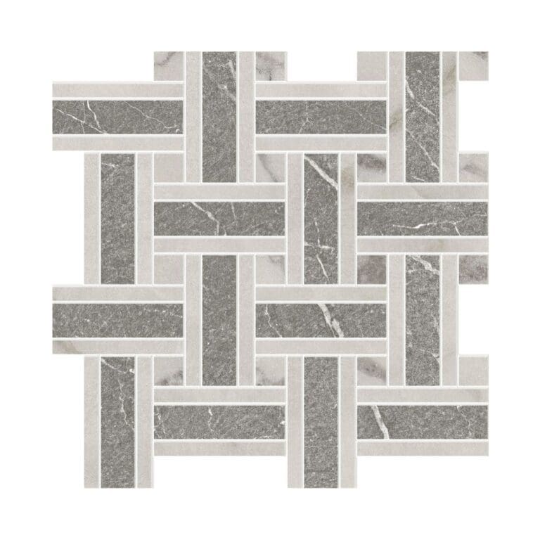 Livingstone Basketweave Grigio / Bianco / Arabescato Tile