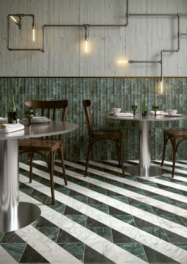 Fargo Flag Black / White, Flag White / Green and Green Mrs Tile