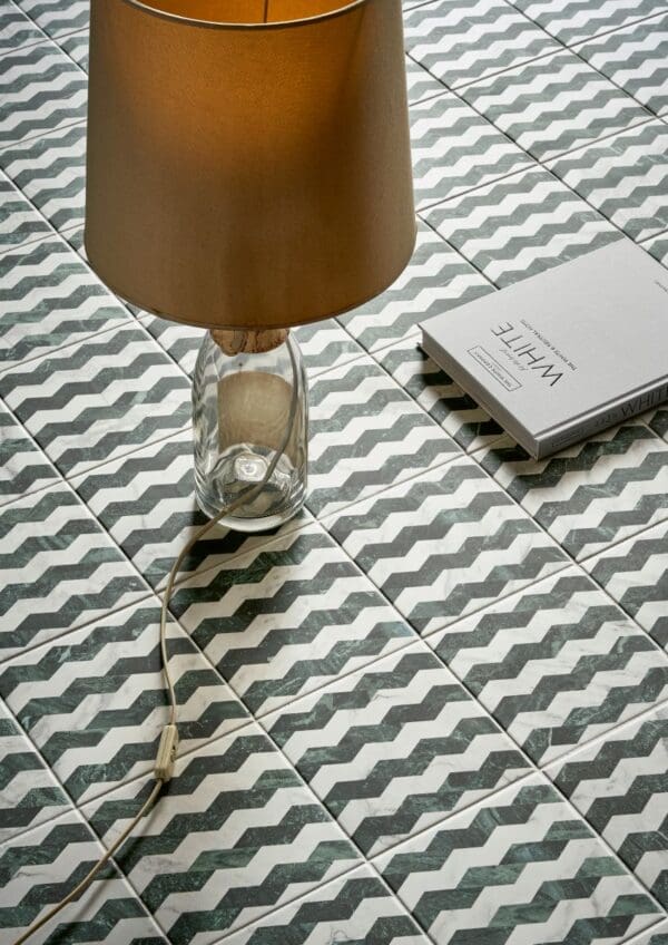 Fargo Ribbon White / Green Tile