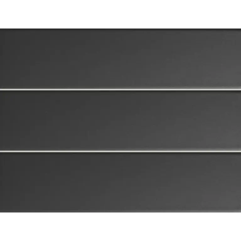 PRL-Black Flat 75 x 300mm flat glazed wall tile, three tiles stacked