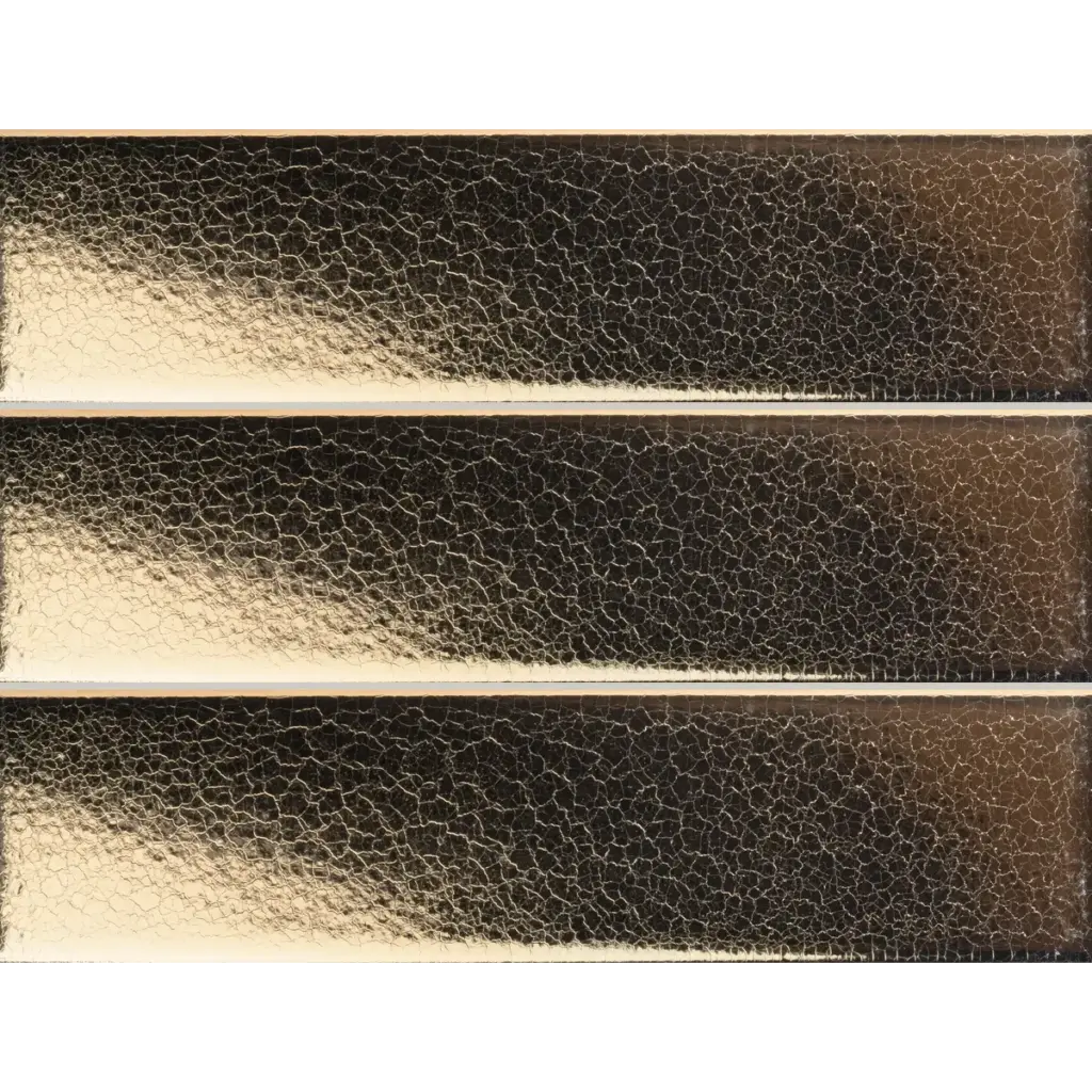 PRL-Gold Flat 75 x 300mm flat glazed wall tile, three tiles stacked