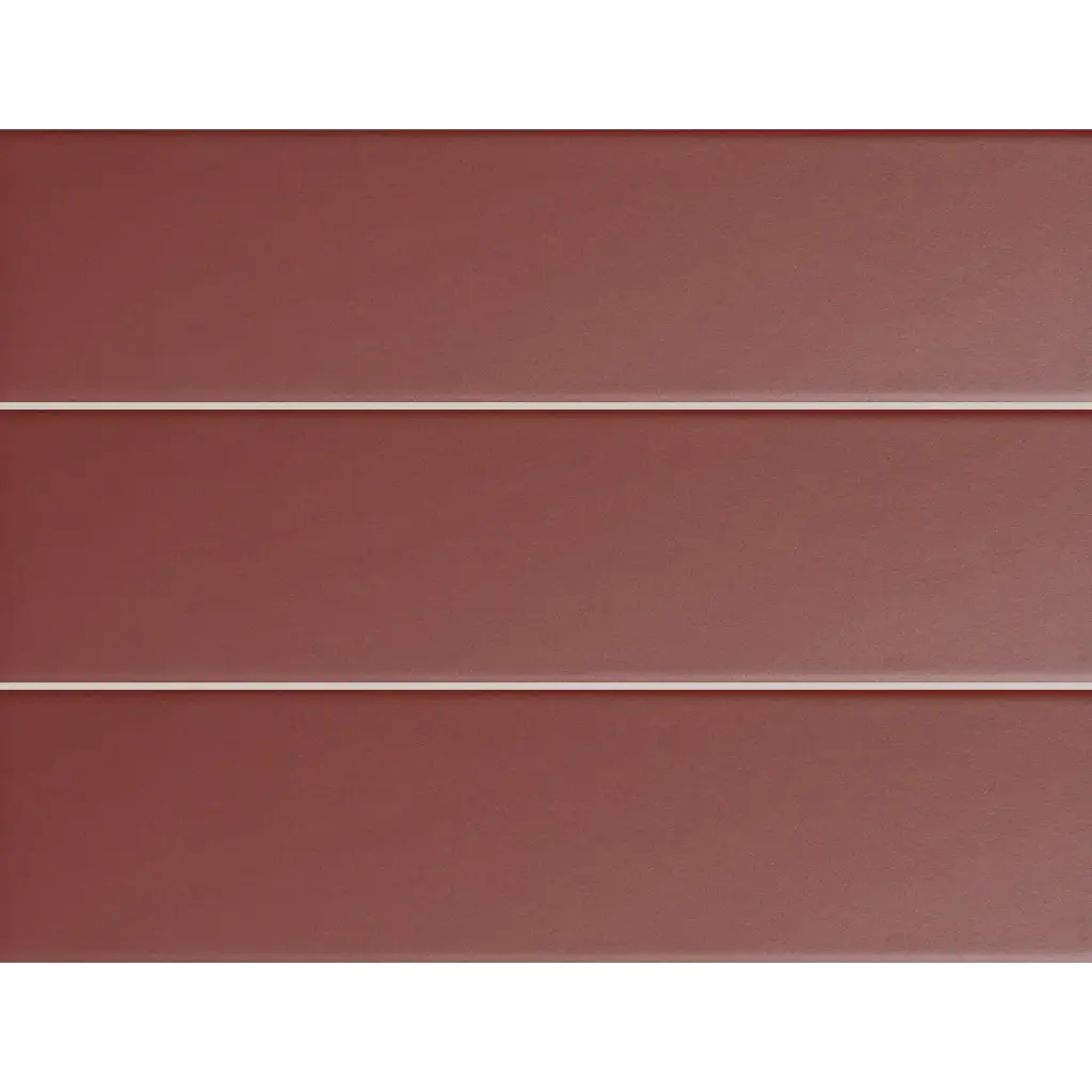 PRL-Rosso Flat 75 x 300mm flat glazed wall tile, three tiles stacked