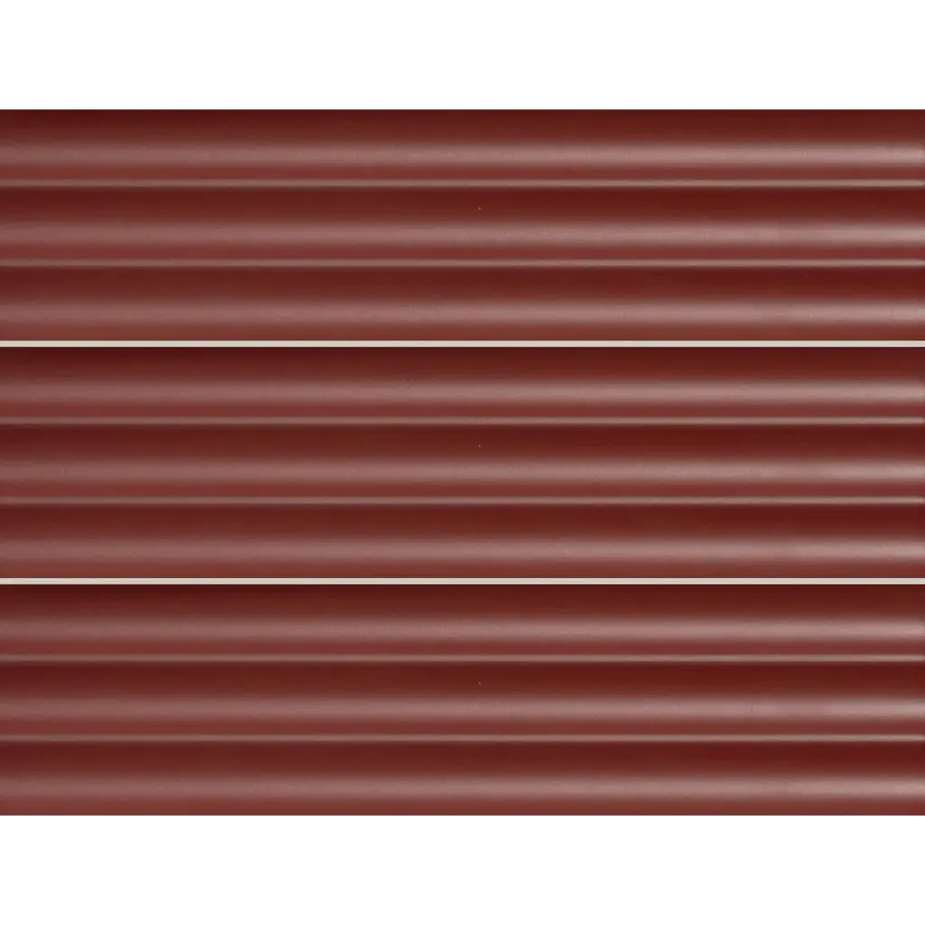 PRL-Rosso Reeded 75 x 300mm reeded glazed wall tile, three tiles stacked