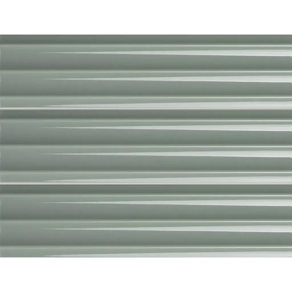 PRL-Sage Fluted 75 x 300mm fluted glazed wall tile, three tiles stacked